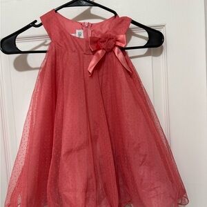 Girls' Pink Sleeveless Dress with Bow